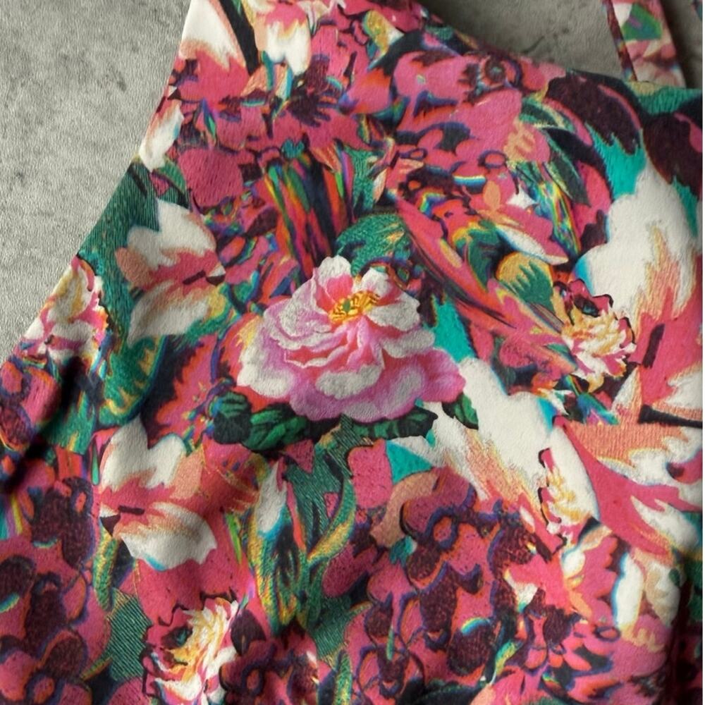 Lululemon Energy Bra Nulux Spectrum W2AXTS Pink Green Floral Stripe US 8 Sporty - Picture 7 of 10